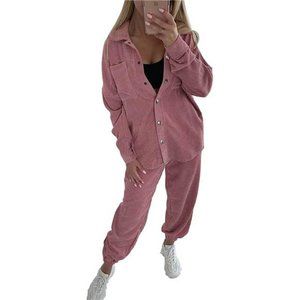 Women's 2 Piece Outfits Casual Corduroy With Pockets